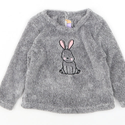 Lilly&Dan Girls Grey  Polyester Pullover Jumper Size 6-9 Months