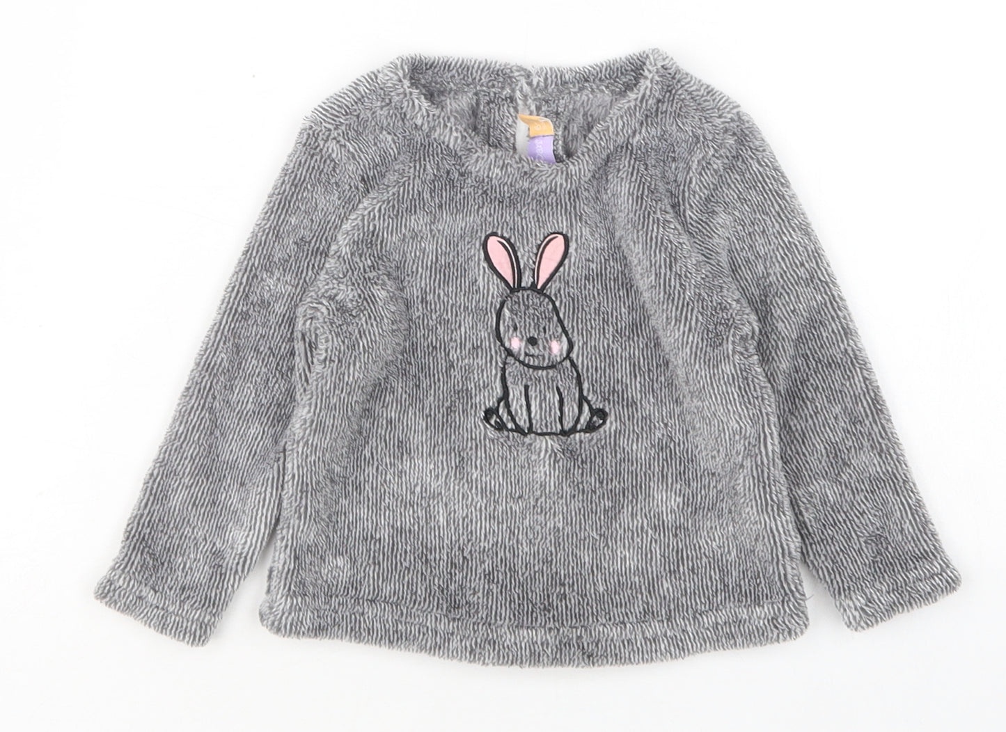 Lilly&Dan Girls Grey  Polyester Pullover Jumper Size 6-9 Months