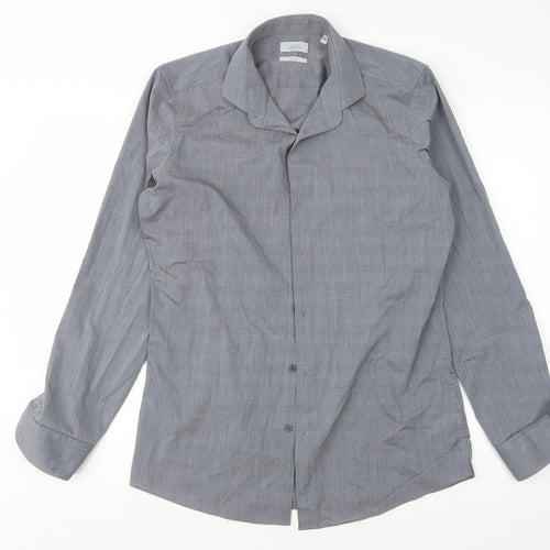 NEXT Mens Grey  Polyester  Dress Shirt Size 15.5 Collared