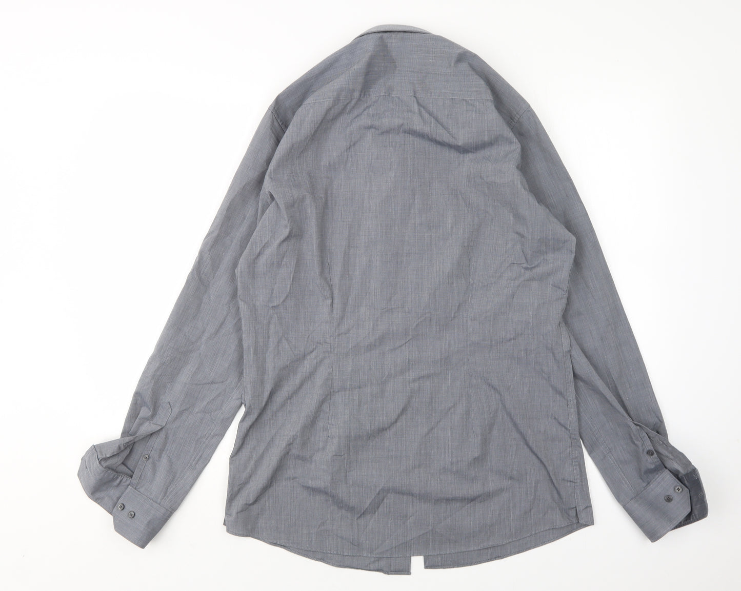 NEXT Mens Grey  Polyester  Dress Shirt Size 15.5 Collared