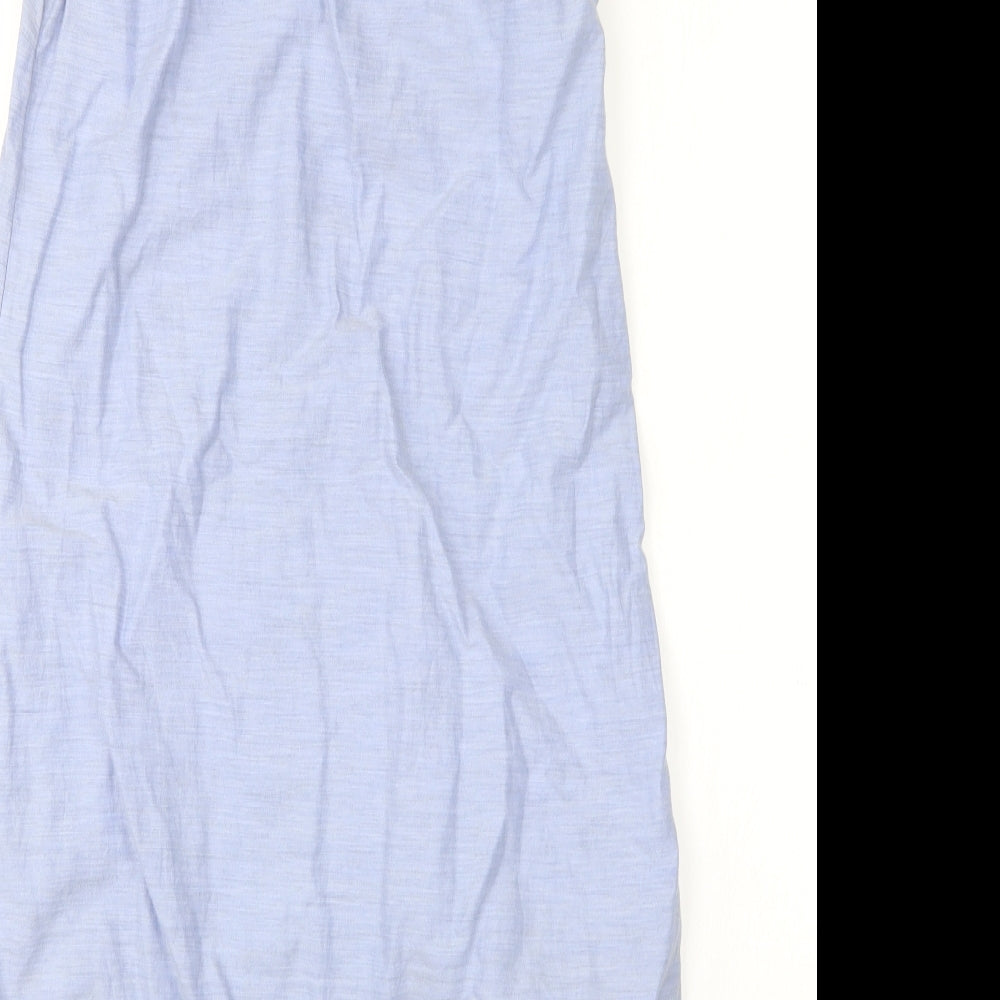 H&M Womens Blue  Cotton Shirt Dress  Size 8  Collared