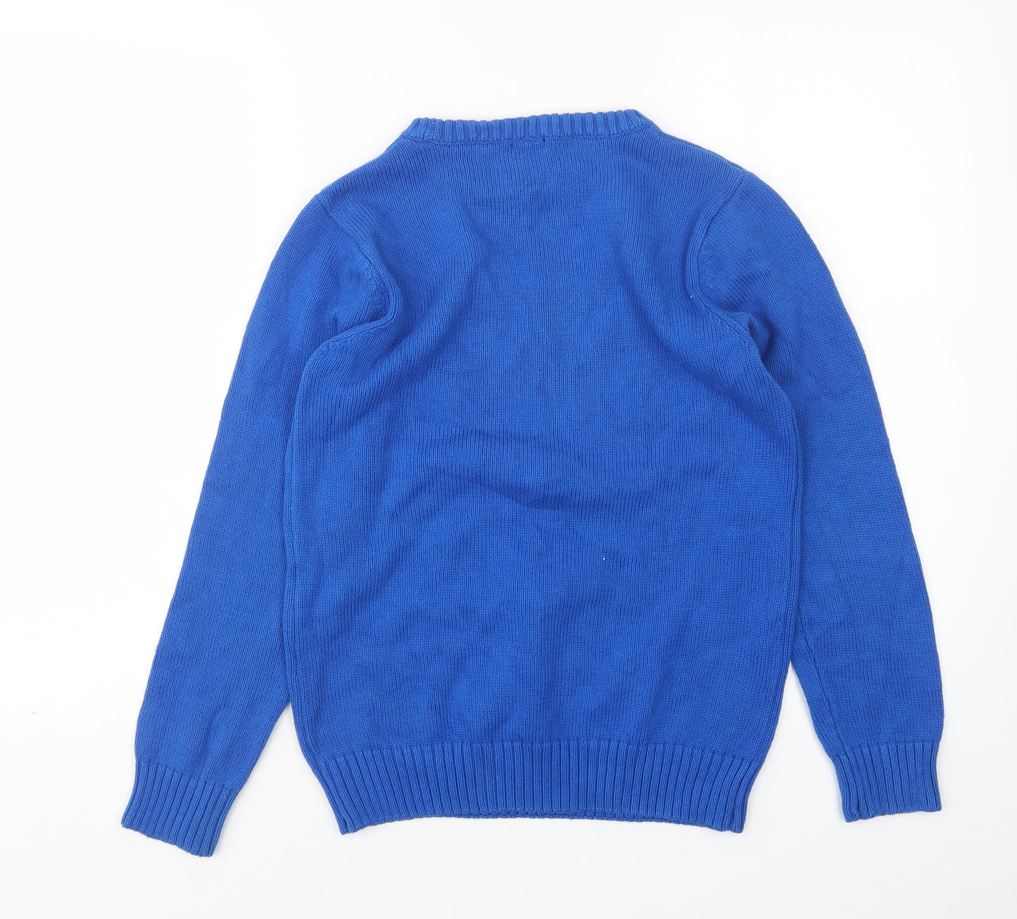 NEXT Boys Blue Round Neck  Cotton Pullover Jumper Size 11 Years   - Christmas
