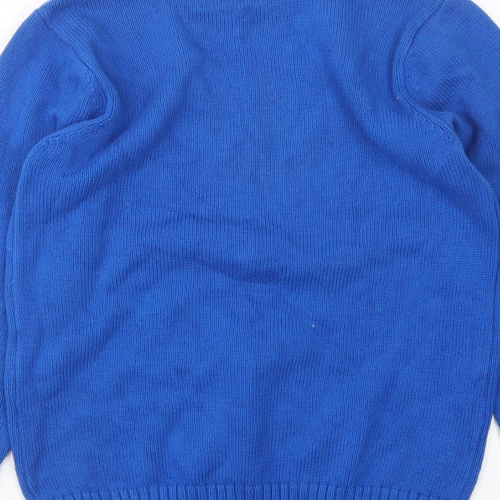 NEXT Boys Blue Round Neck  Cotton Pullover Jumper Size 11 Years   - Christmas