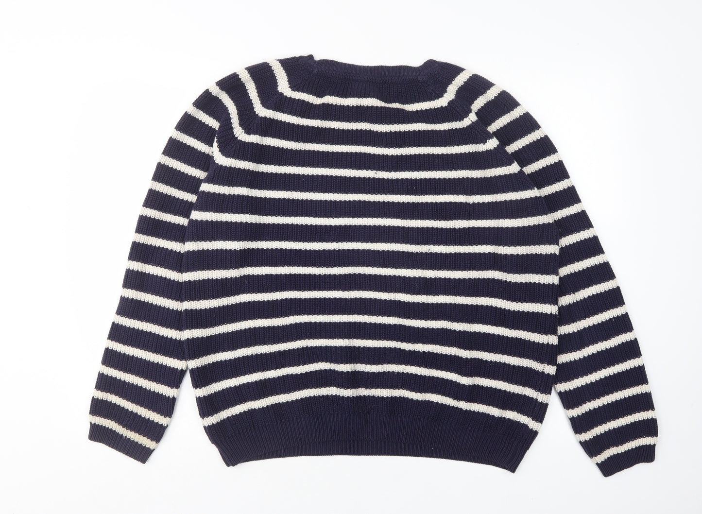 Mountain Warehouse Womens Multicoloured Round Neck Striped Cotton Pullover Jumper Size 20