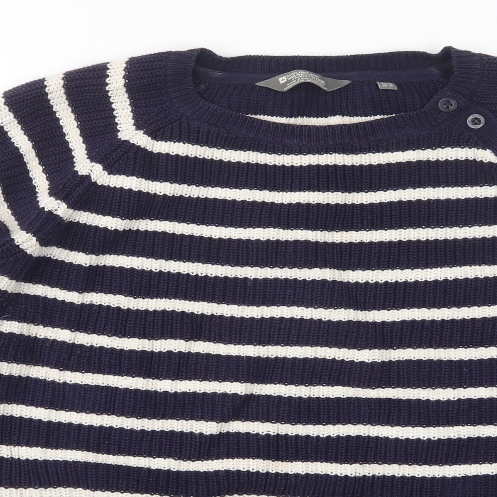Mountain Warehouse Womens Multicoloured Round Neck Striped Cotton Pullover Jumper Size 20