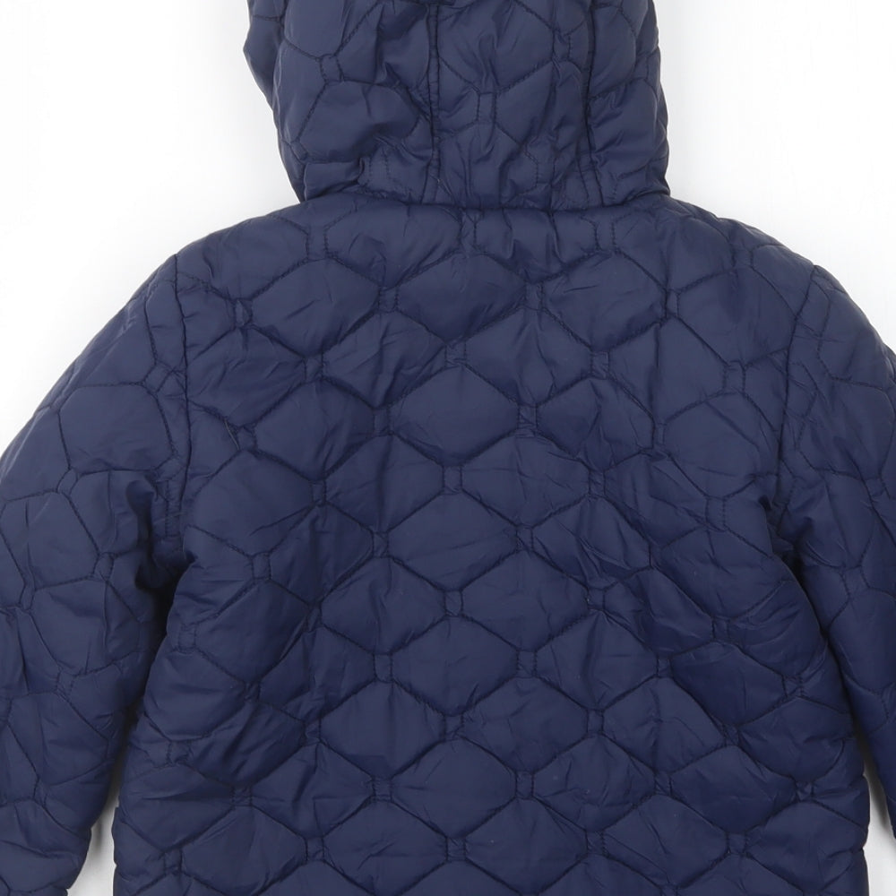 M&S Boys Blue   Quilted Coat Size 6-7 Years
