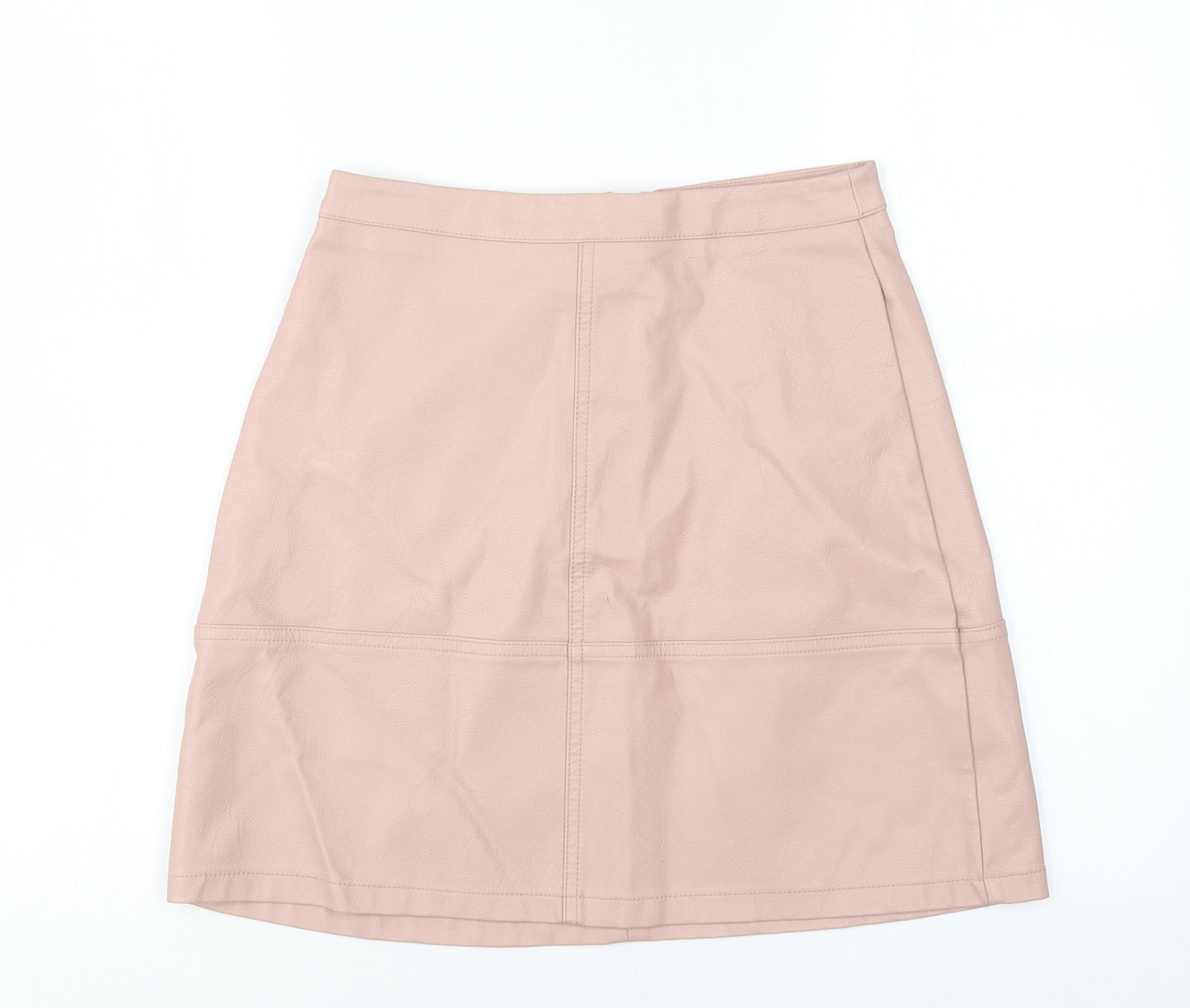 New Look Womens Pink  Polyurethane Mini Skirt Size 6
