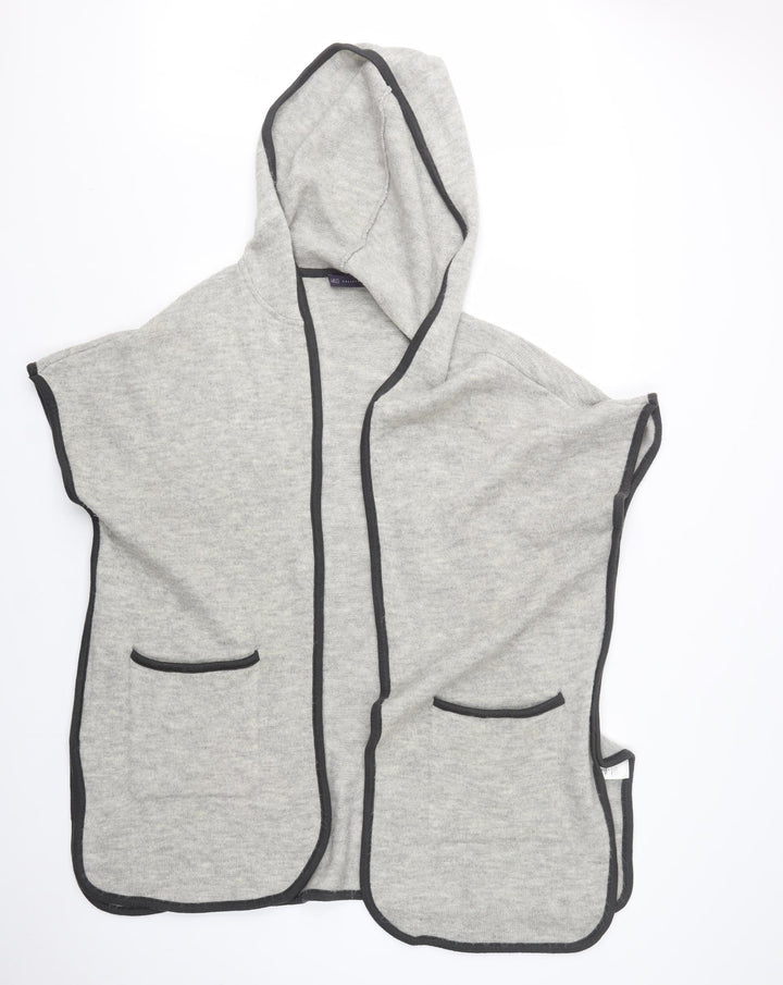 M&S Womens Grey Acrylic Cardigan Hoodie Size S