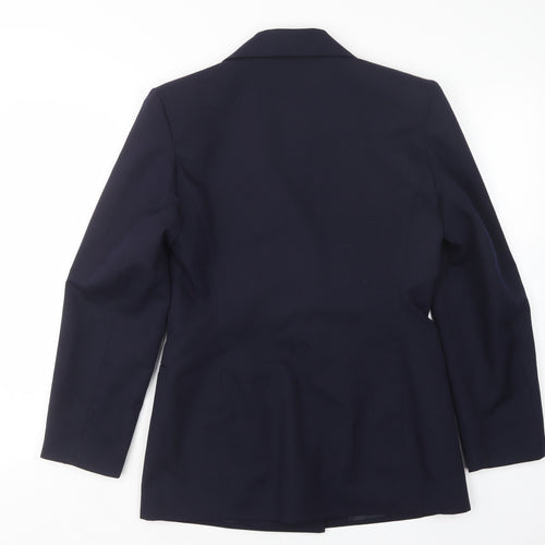 M&S Womens Blue  Polyester Jacket Suit Jacket Size 8