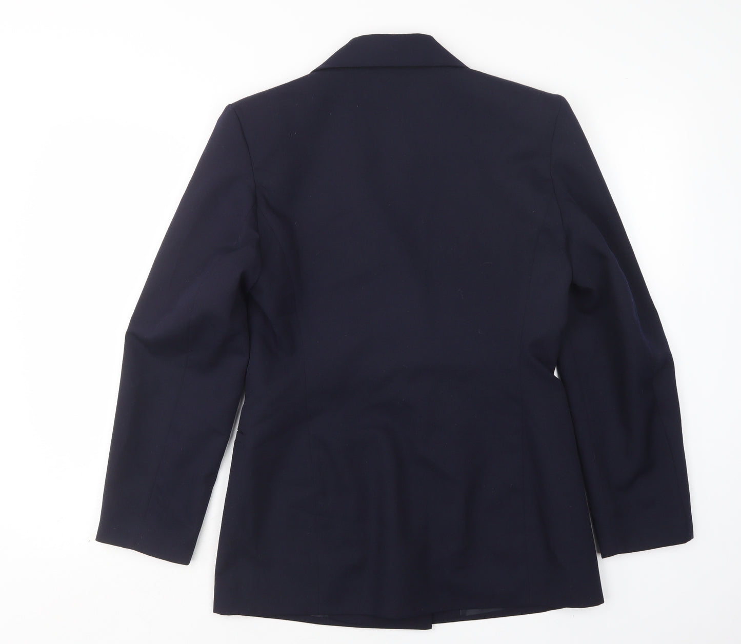M&S Womens Blue  Polyester Jacket Suit Jacket Size 8