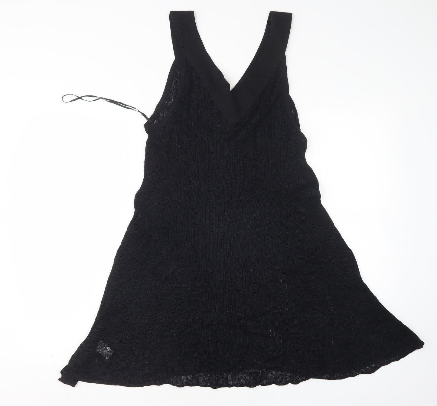 Cherokee Womens Black  Linen Jumper Dress  Size 18  V-Neck