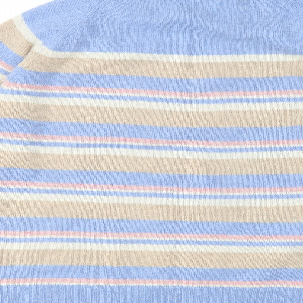 Bonmarché Womens Multicoloured High Neck Striped Wool Pullover Jumper Size XL