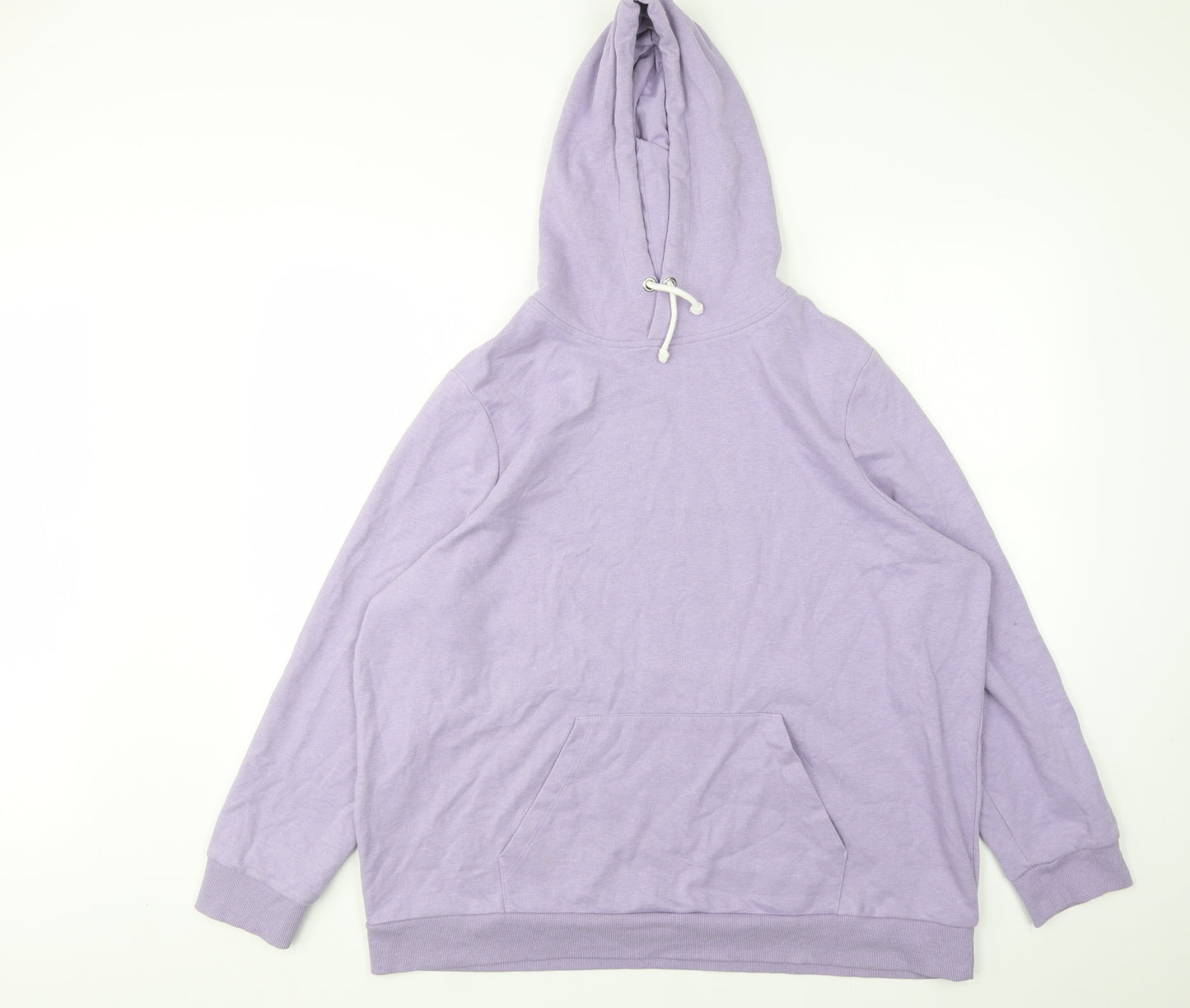 George Womens Purple  Cotton Pullover Hoodie Size XL