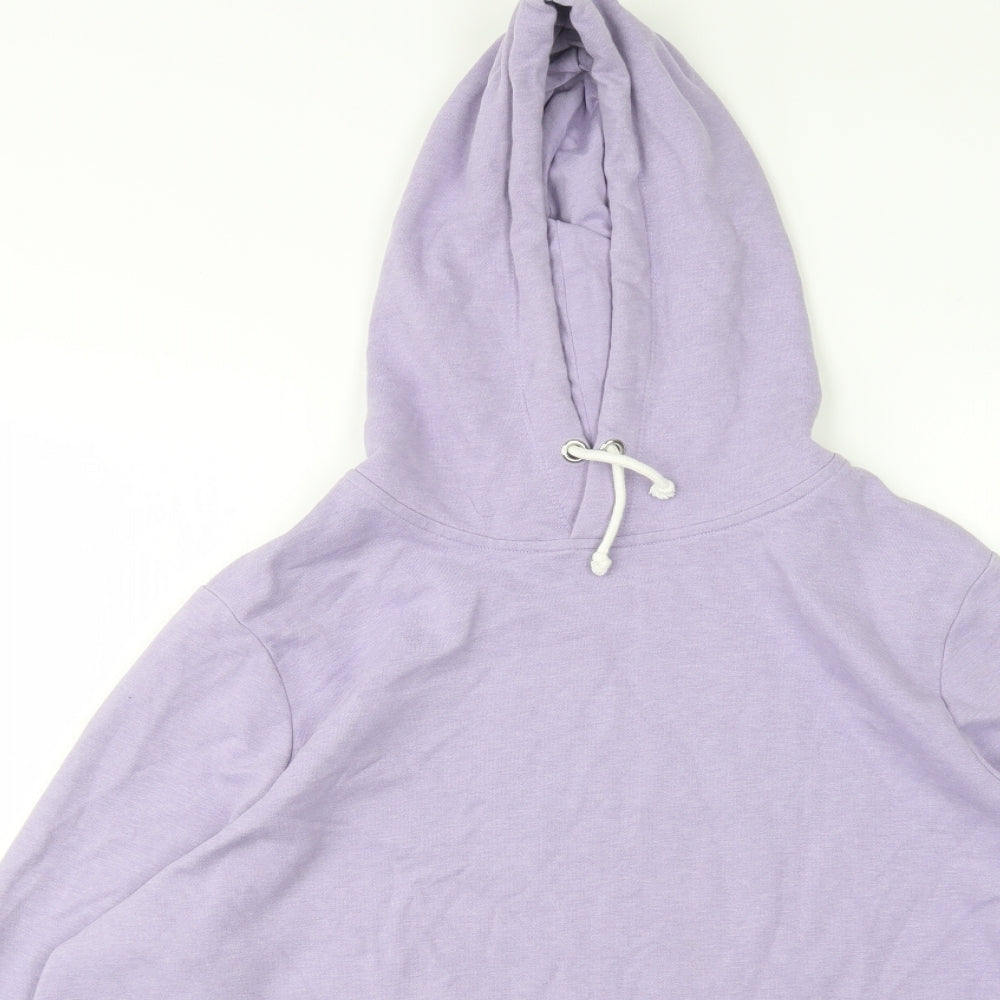 George Womens Purple  Cotton Pullover Hoodie Size XL