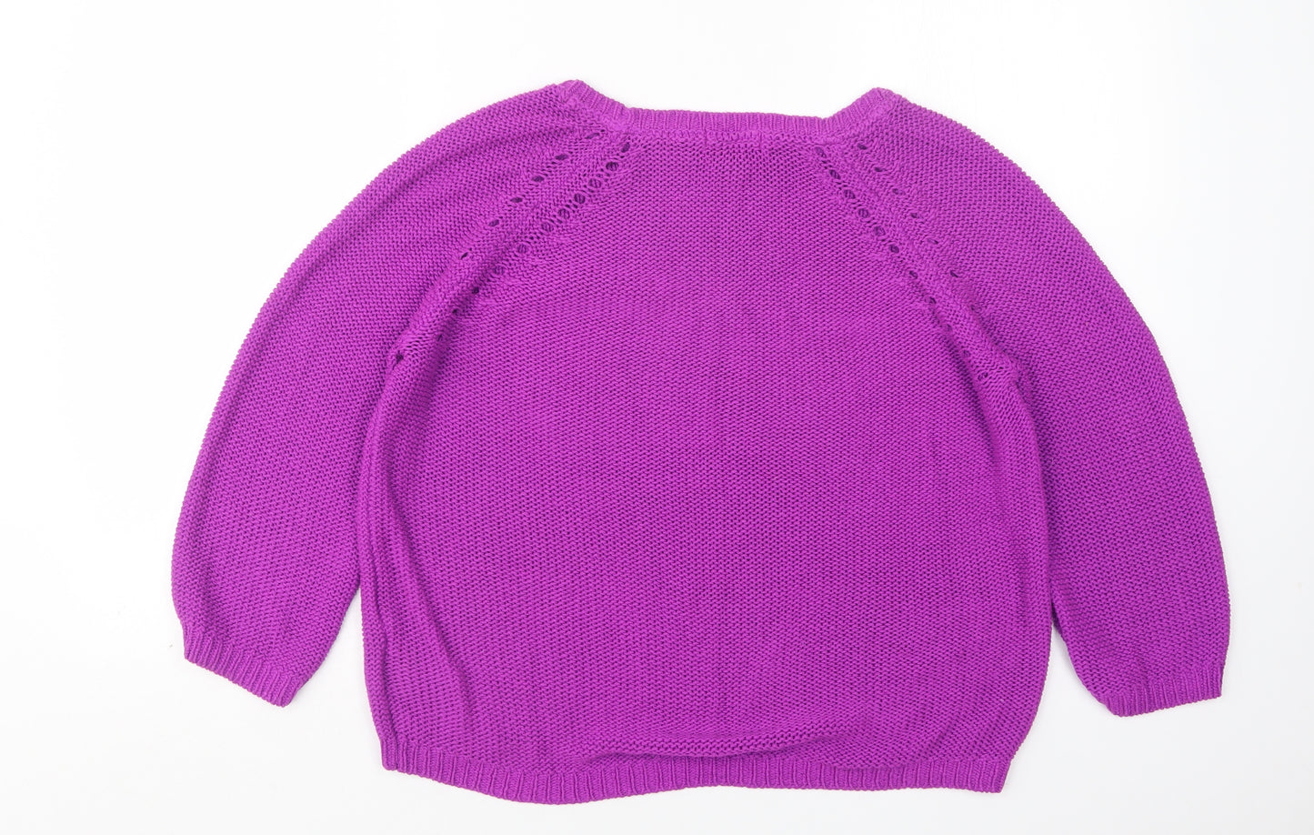 H&M Womens Purple Round Neck  Acrylic Pullover Jumper Size M