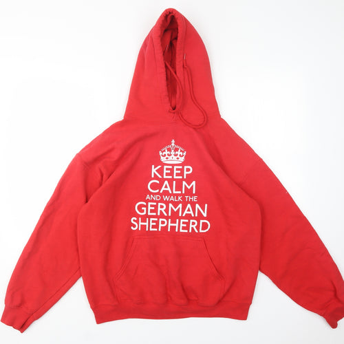 Gildan Mens Red  Cotton Pullover Hoodie Size M