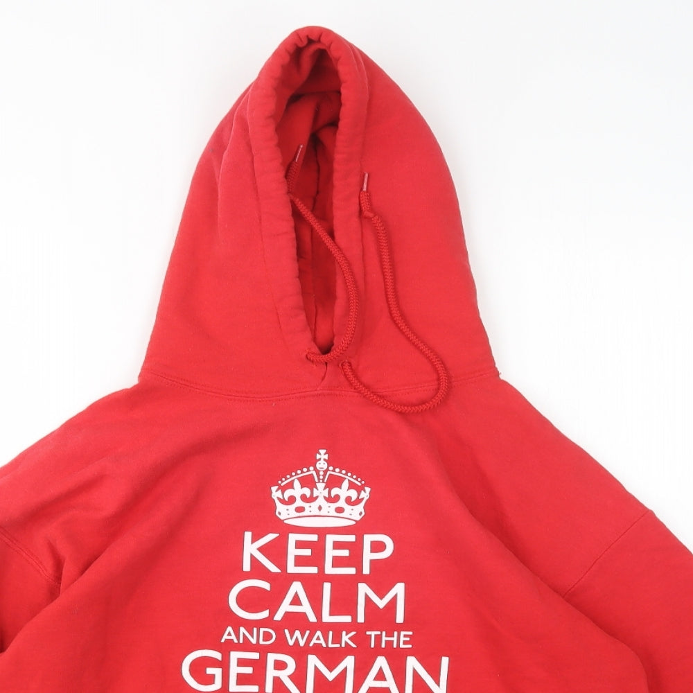 Gildan Mens Red  Cotton Pullover Hoodie Size M