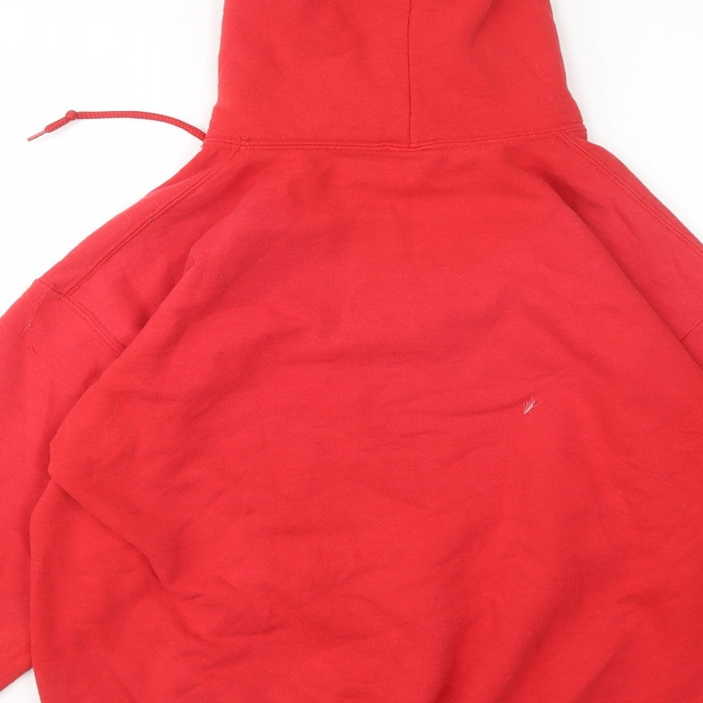 Gildan Mens Red  Cotton Pullover Hoodie Size M