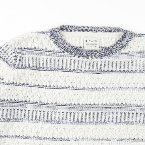 ES Womens Multicoloured Round Neck Striped Polyester Pullover Jumper Size 10