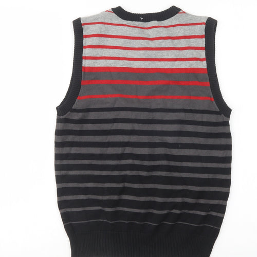 Matalan Boys Multicoloured V-Neck Striped Cotton Vest Jumper Size 10-11 Years