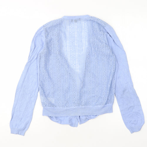 George Womens Blue V-Neck Floral Viscose Cardigan Jumper Size 10