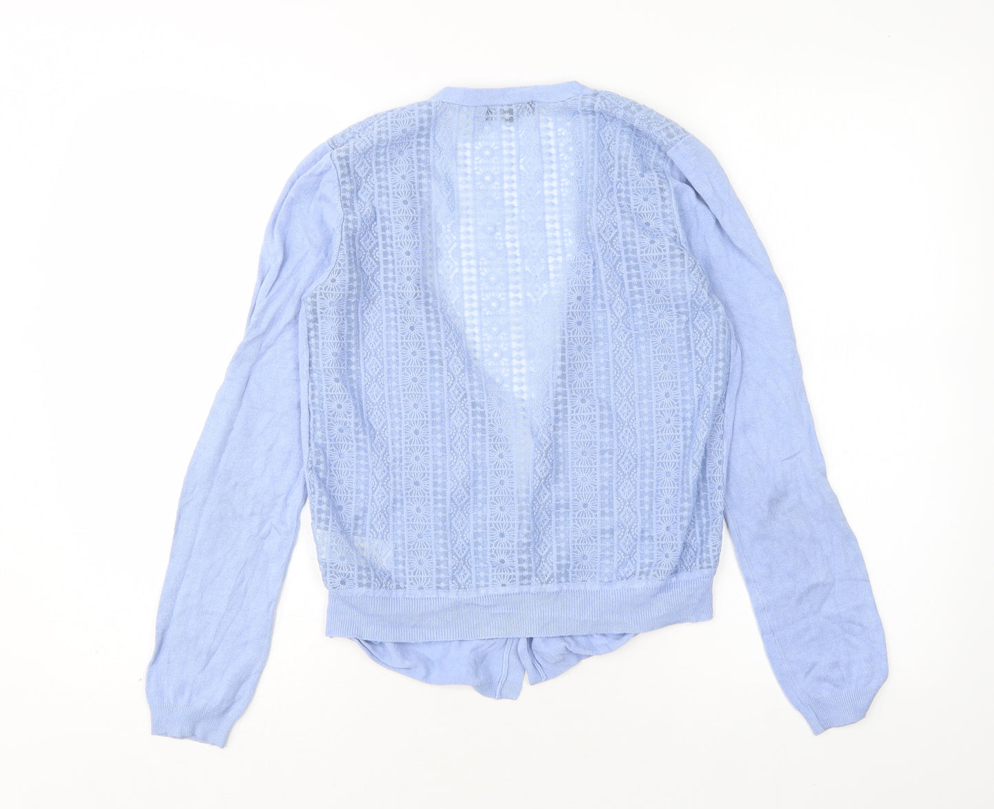 George Womens Blue V-Neck Floral Viscose Cardigan Jumper Size 10