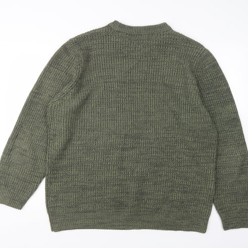 George Mens Green Round Neck  Acrylic Pullover Jumper Size XL