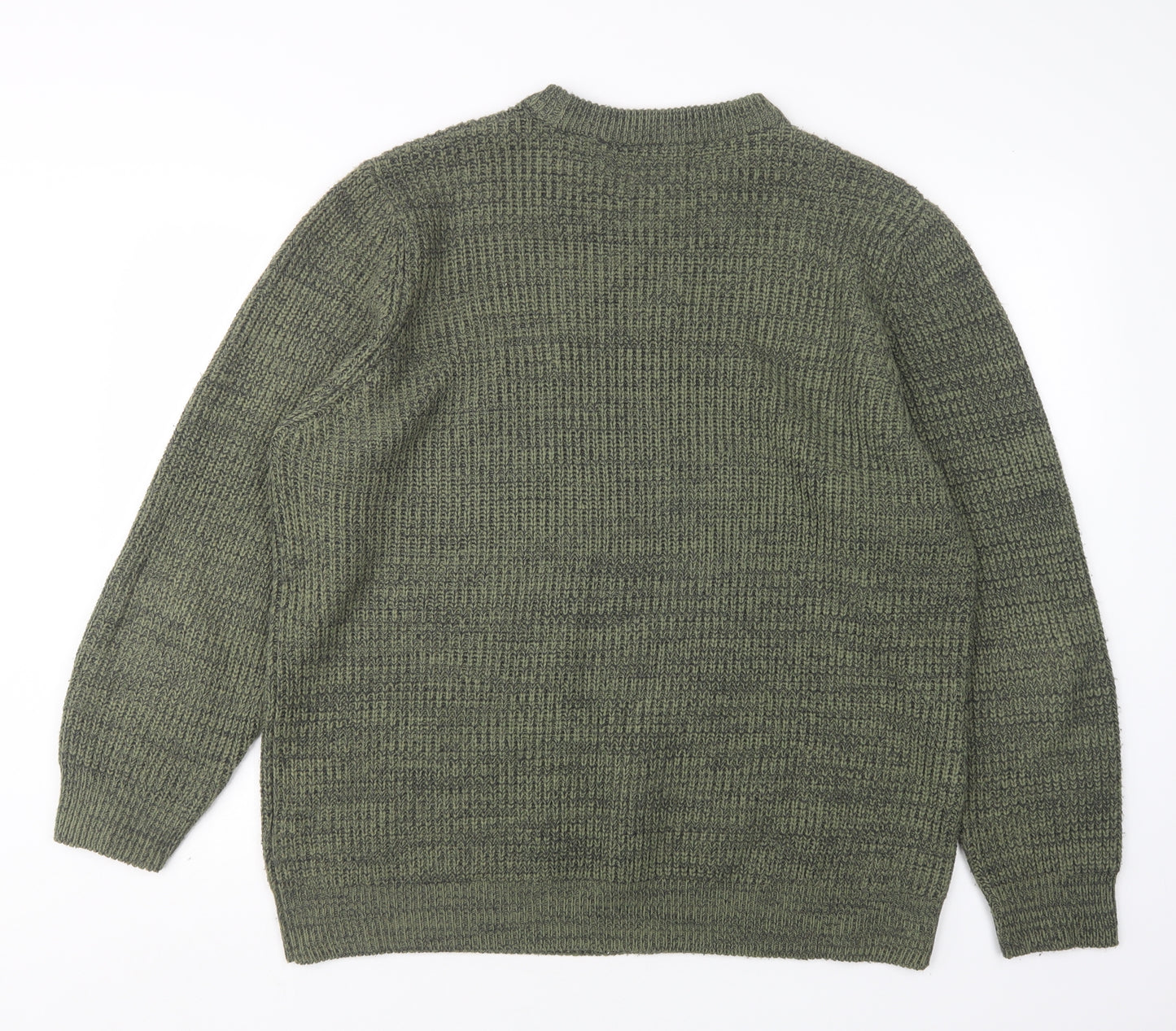 George Mens Green Round Neck  Acrylic Pullover Jumper Size XL
