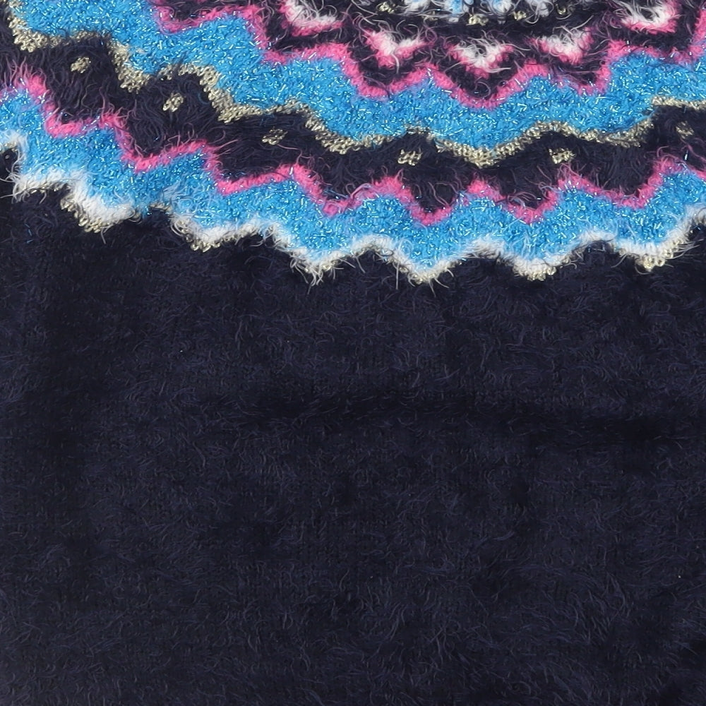 George  Girls Multicoloured Round Neck Argyle/Diamond Polyamide Pullover Jumper Size 11-12 Years