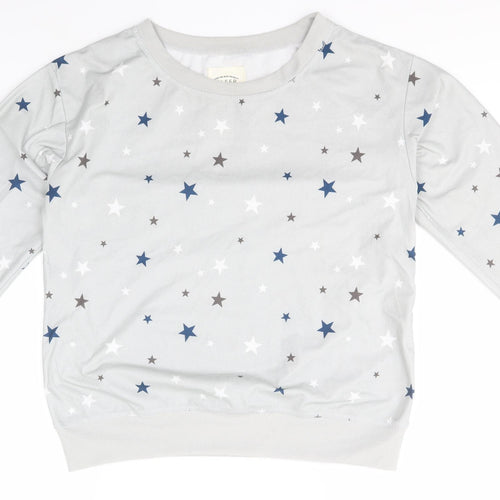 Avenue Womens Grey Geometric Polyester Top Pyjama Top Size M   - Stars