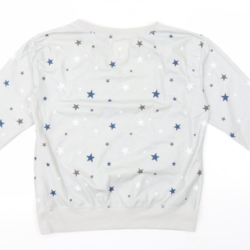 Avenue Womens Grey Geometric Polyester Top Pyjama Top Size M   - Stars