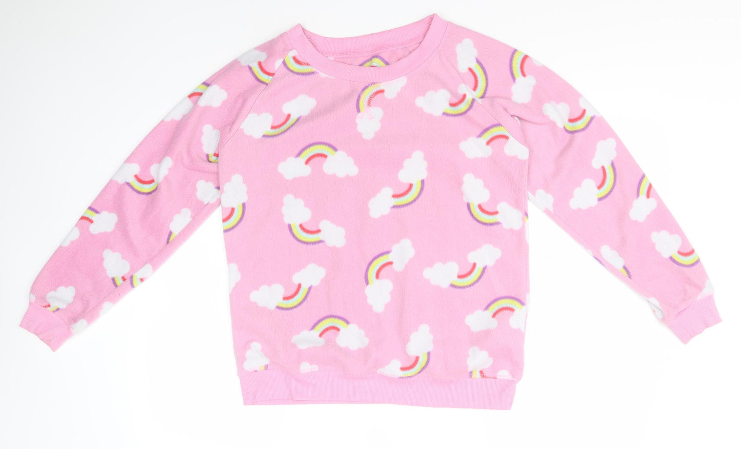 Studio Womens Pink Geometric Polyester Top Pyjama Top Size 12   - Rainbows