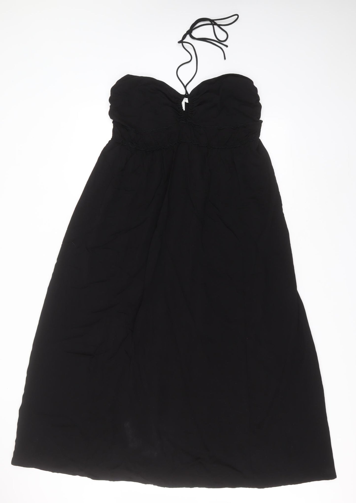 H&M Womens Black  Viscose A-Line  Size L  Halter