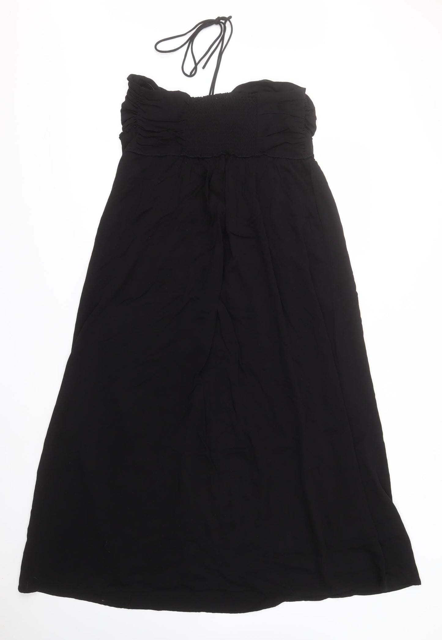 H&M Womens Black  Viscose A-Line  Size L  Halter