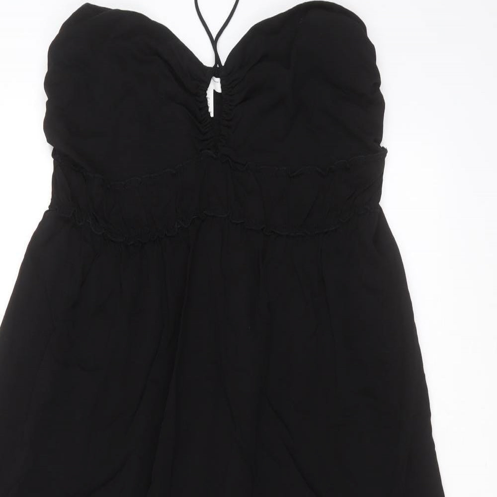 H&M Womens Black  Viscose A-Line  Size L  Halter