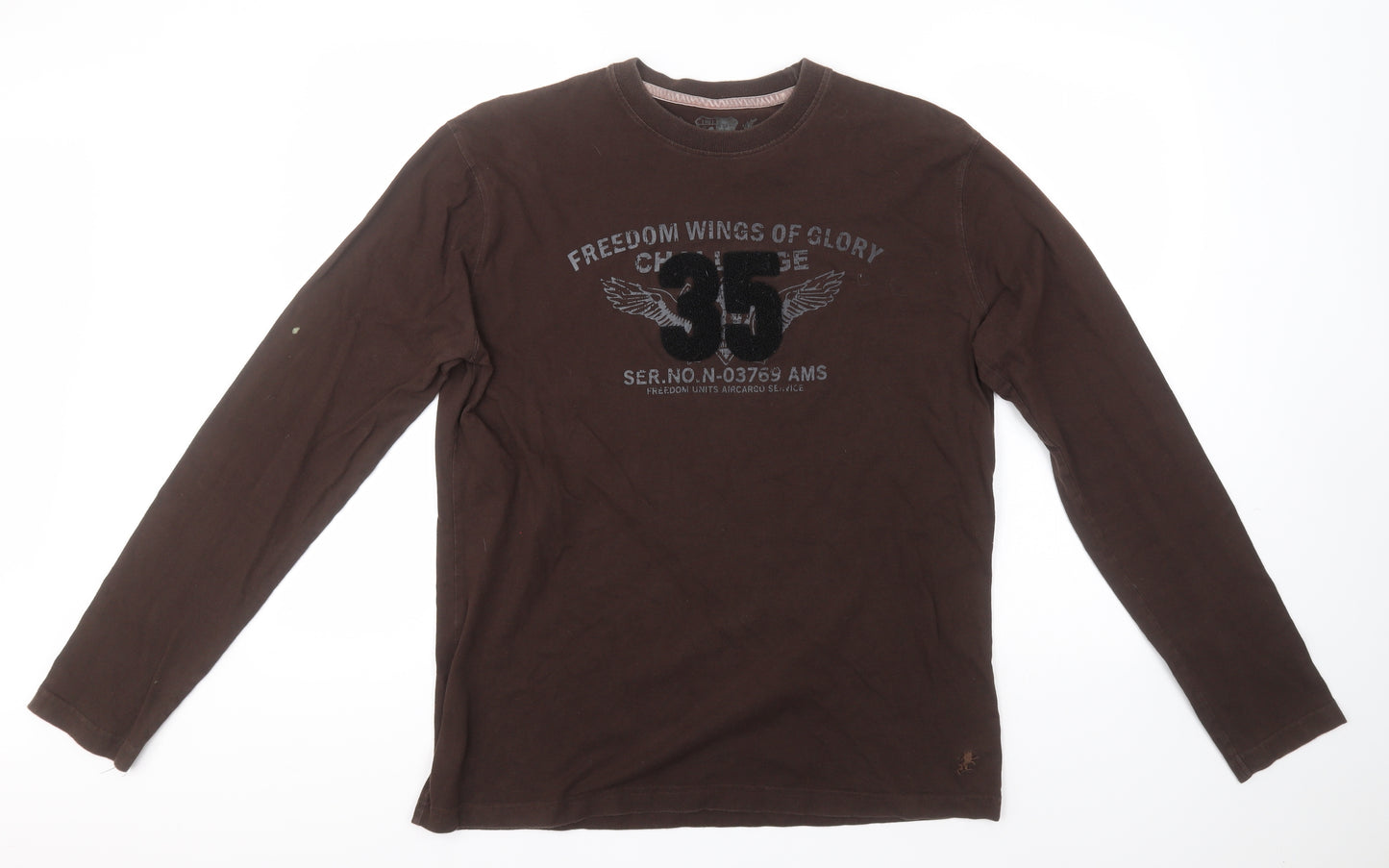 Report Collection Mens Brown  Cotton  T-Shirt Size M Round Neck