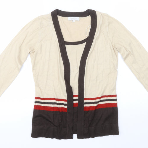 Debenhams Womens Beige Round Neck  Acrylic Pullover Jumper Size 10