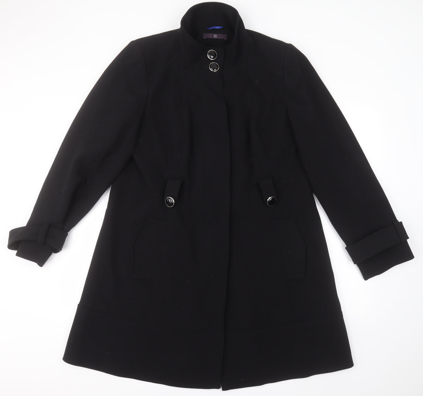 Evans Womens Black   Overcoat Coat Size 18