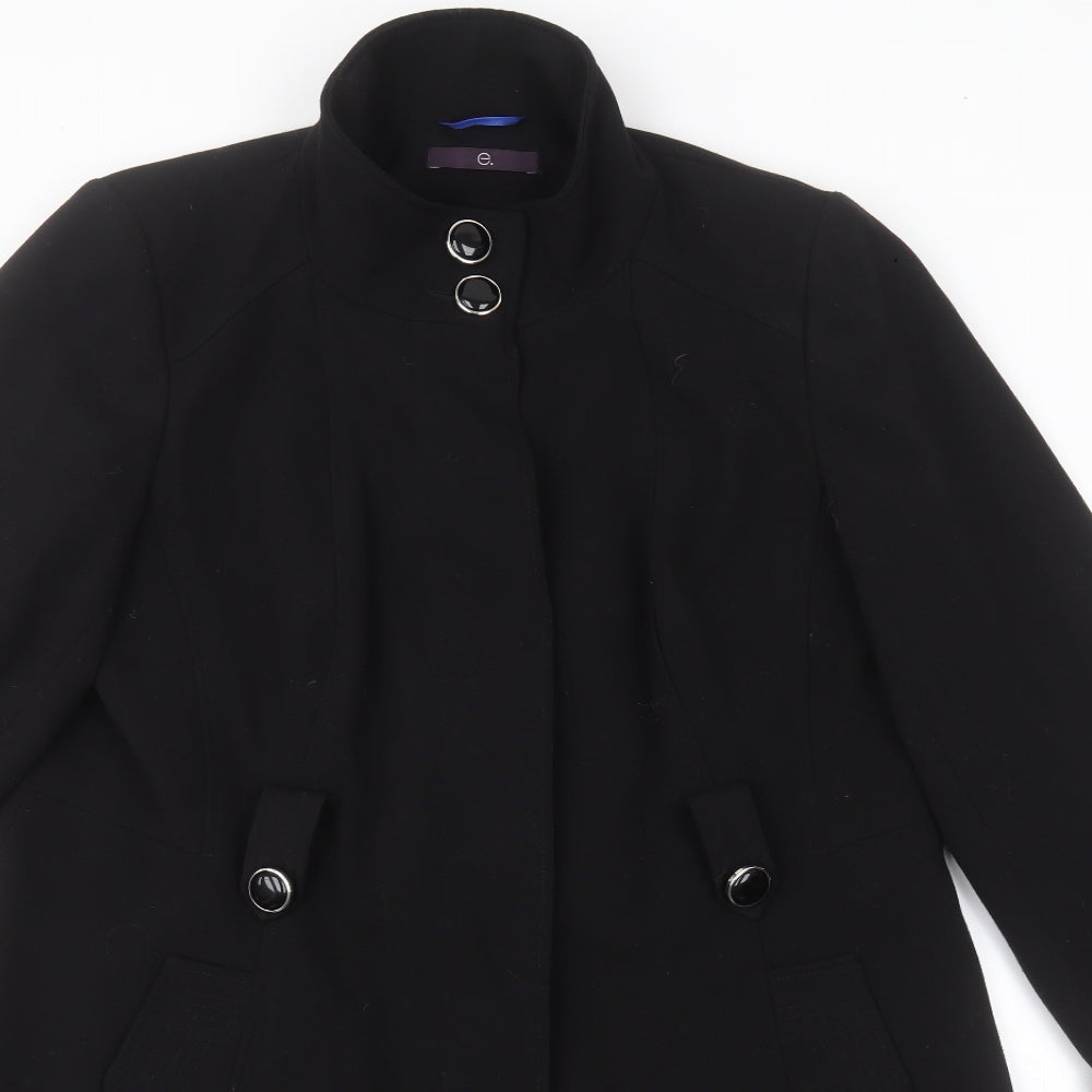 Evans Womens Black   Overcoat Coat Size 18