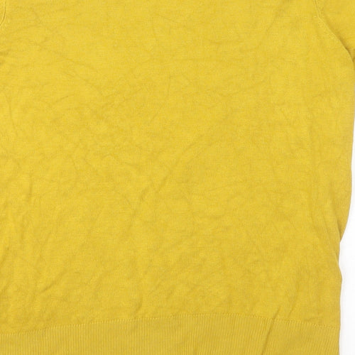 Marks and Spencer Womens Gold Round Neck  Viscose Pullover Jumper Size 6