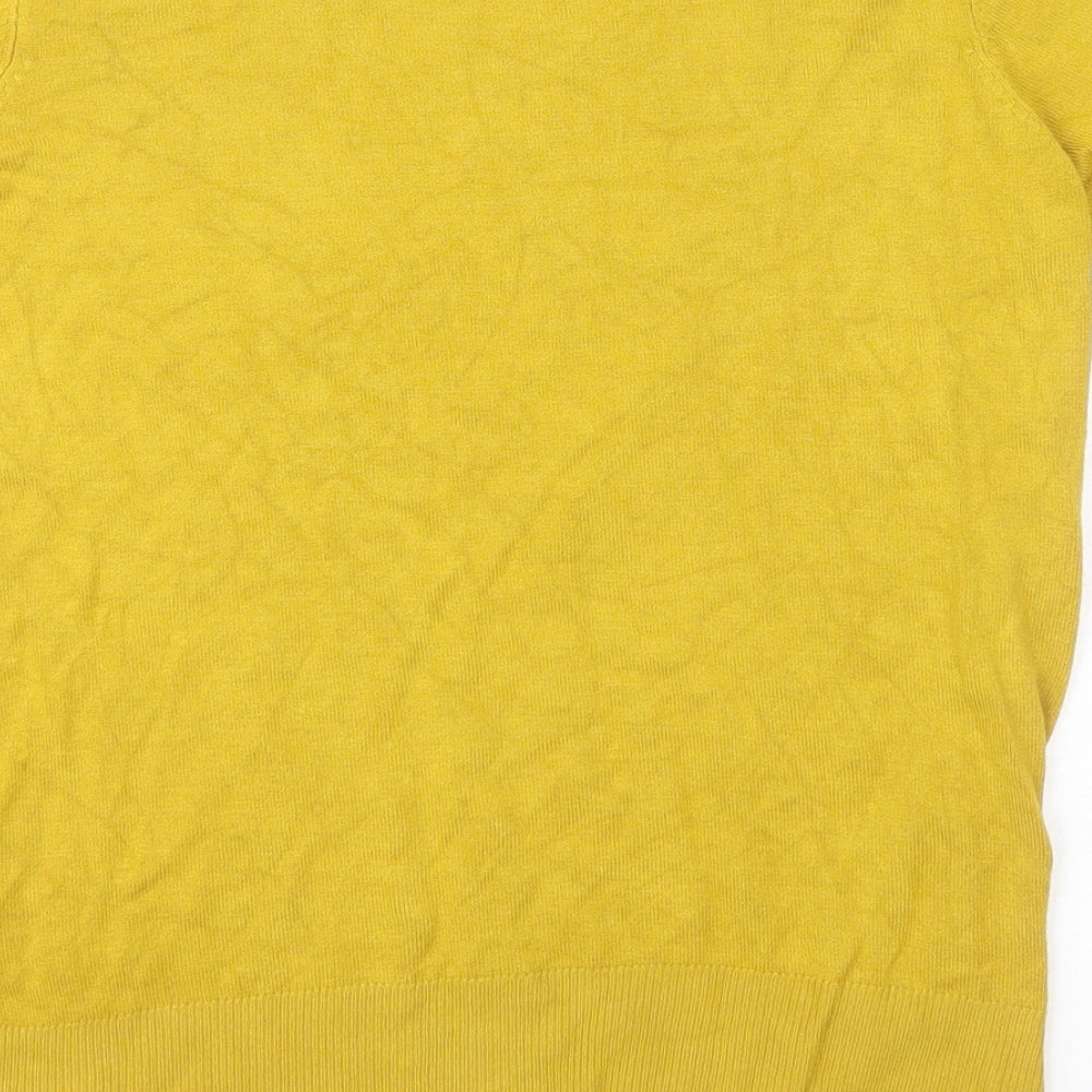 Marks and Spencer Womens Gold Round Neck  Viscose Pullover Jumper Size 6