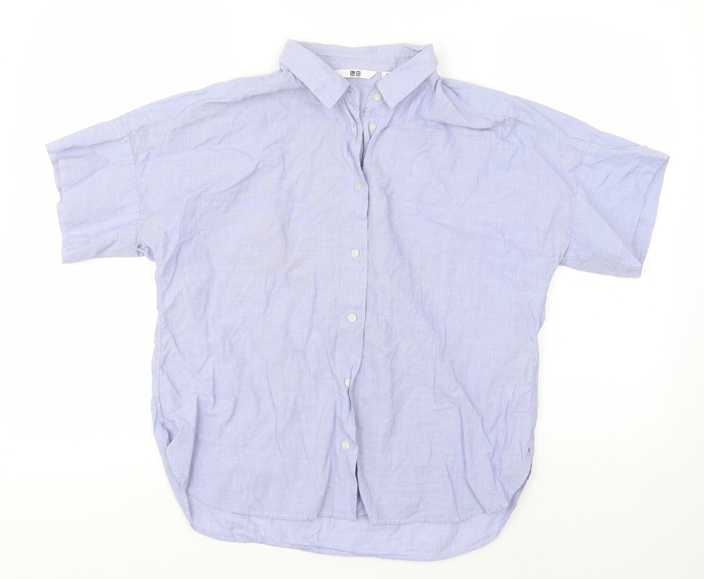 Uniqlo Mens Blue  Cotton  Button-Up Size M Collared