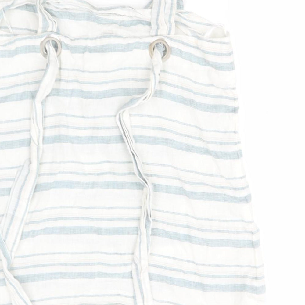 Marks and Spencer Womens White Striped Flax Basic Tank Size 10 Off the Shoulder