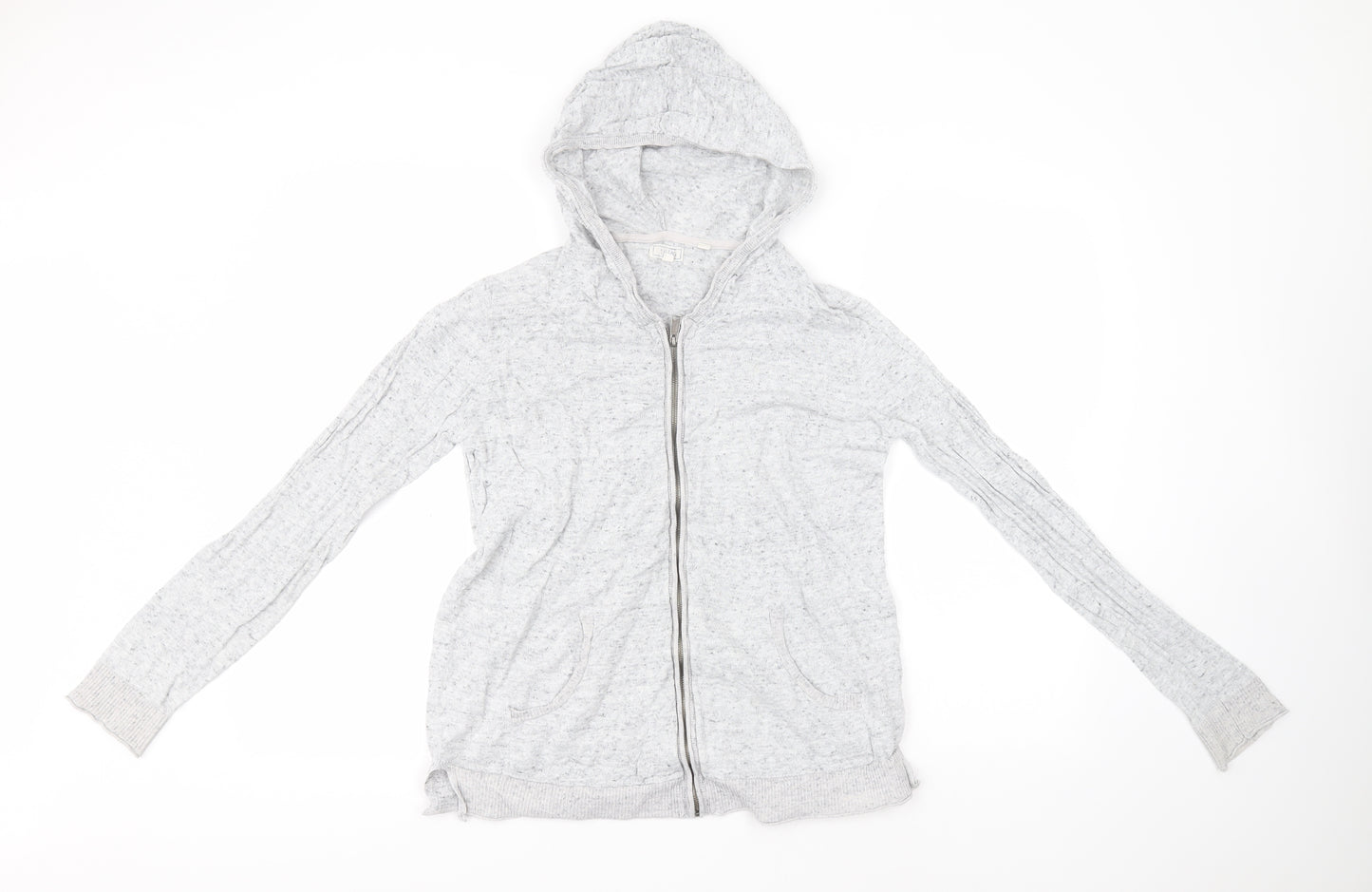 Fat Face Womens Grey  Cotton Full Zip Hoodie Size 8