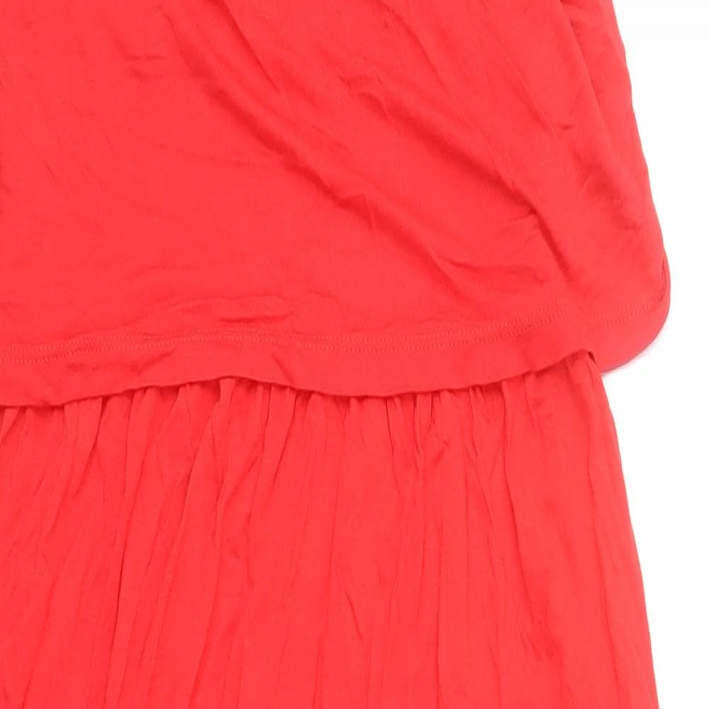 Primark Womens Red  Viscose A-Line  Size 14  V-Neck