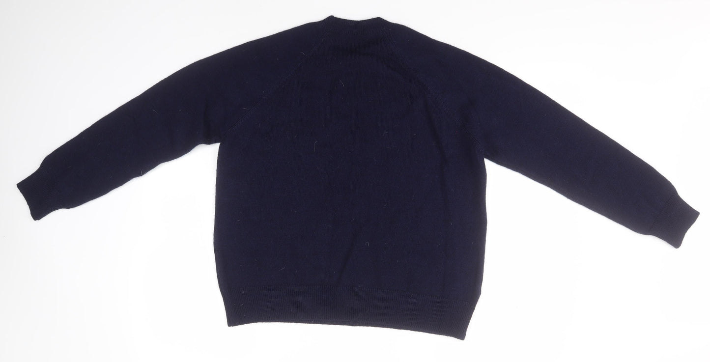 NEXT Womens Blue Round Neck Geometric Acrylic Pullover Jumper Size M   - Hearts