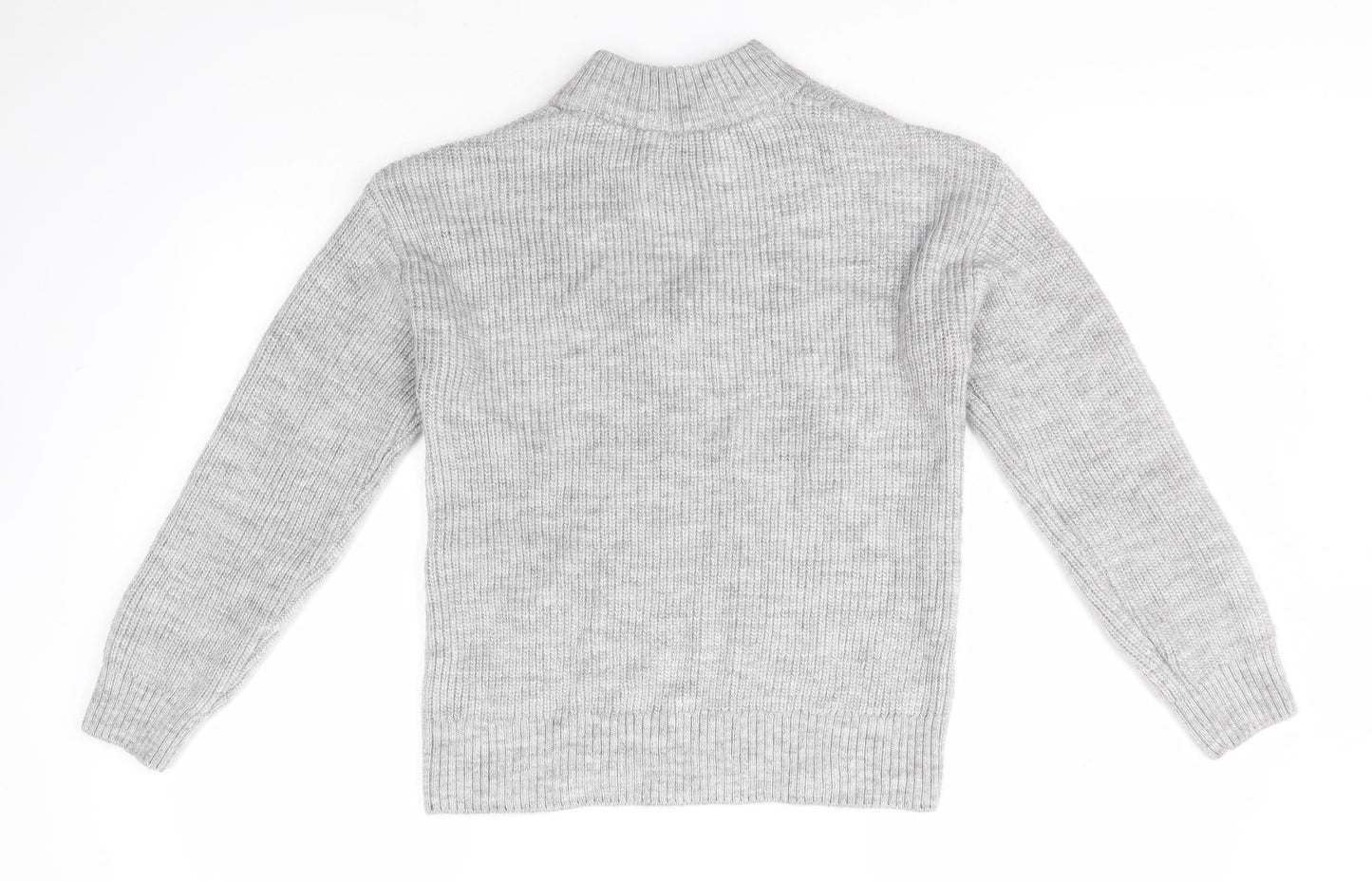 Marks and Spencer Womens Grey Crew Neck  Acrylic Pullover Jumper Size 8