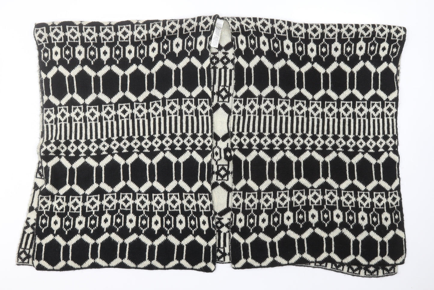 Marks and Spencer Womens Black Geometric  Overcoat Poncho One Size