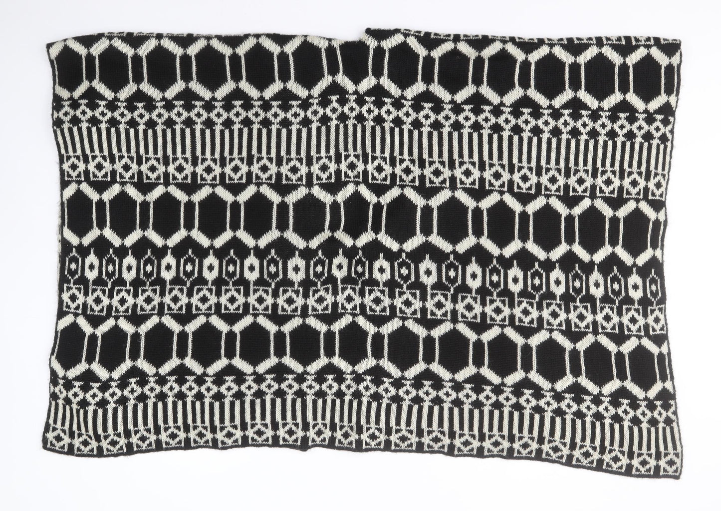 Marks and Spencer Womens Black Geometric  Overcoat Poncho One Size