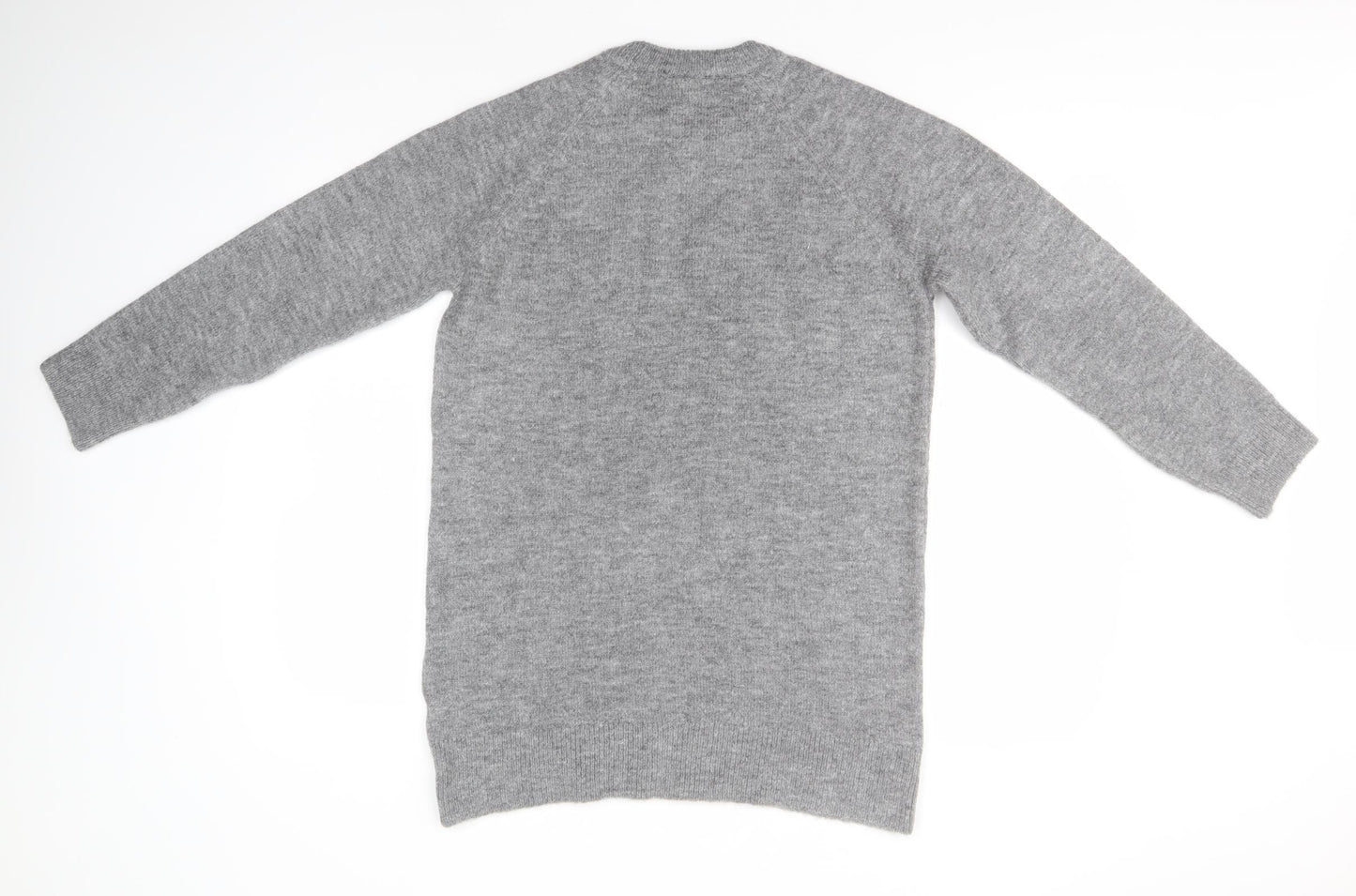 New Look Womens Grey Round Neck  Acrylic Pullover Jumper Size S